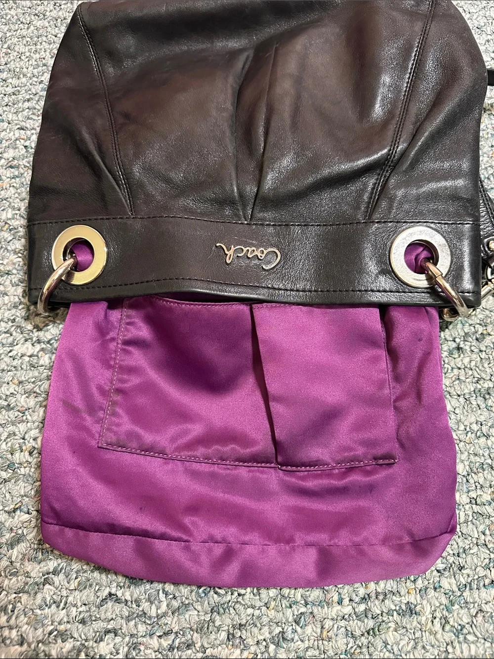 EUC Coach Y2K Ashley Hippie Bag F17605 Black Leather Pleated Shoulder Bag - Picture 14 of 14